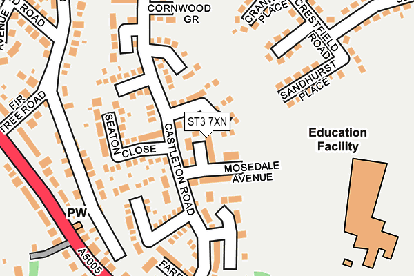 ST3 7XN map - OS OpenMap – Local (Ordnance Survey)