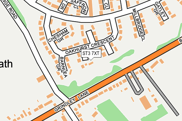 ST3 7XT map - OS OpenMap – Local (Ordnance Survey)