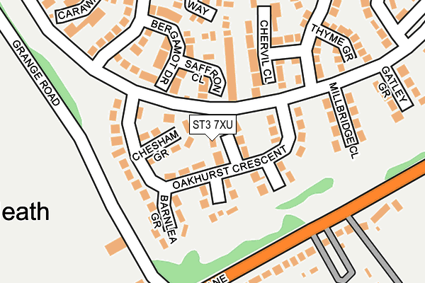 ST3 7XU map - OS OpenMap – Local (Ordnance Survey)