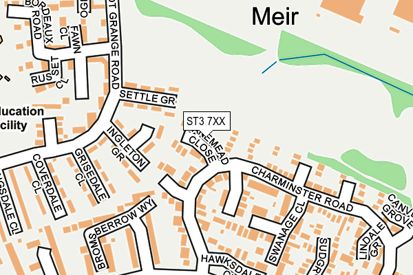 ST3 7XX map - OS OpenMap – Local (Ordnance Survey)