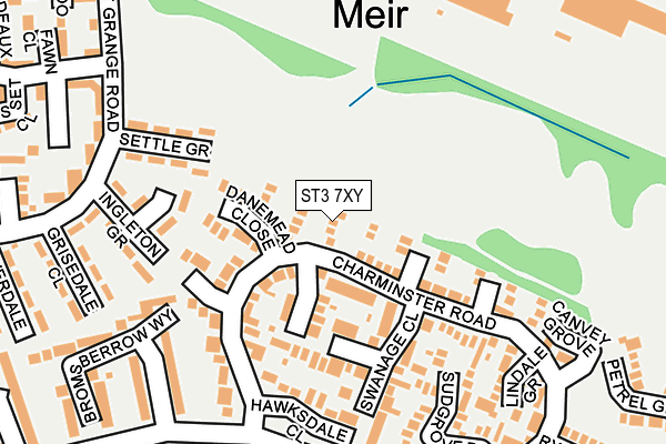 ST3 7XY map - OS OpenMap – Local (Ordnance Survey)