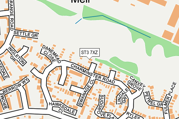 ST3 7XZ map - OS OpenMap – Local (Ordnance Survey)