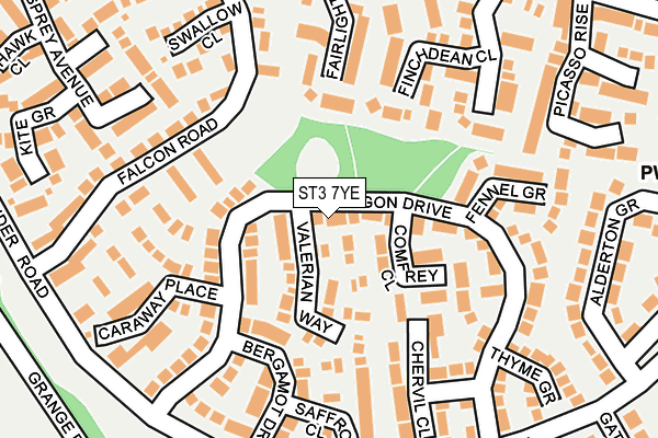 ST3 7YE map - OS OpenMap – Local (Ordnance Survey)