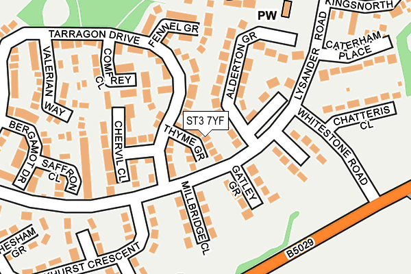 ST3 7YF map - OS OpenMap – Local (Ordnance Survey)