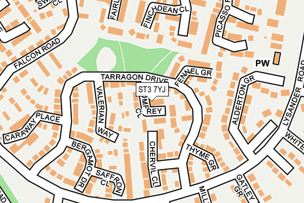 ST3 7YJ map - OS OpenMap – Local (Ordnance Survey)