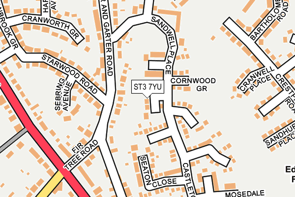 ST3 7YU map - OS OpenMap – Local (Ordnance Survey)