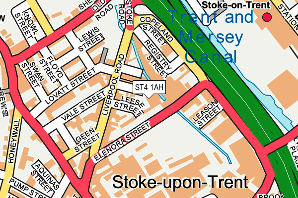 ST4 1AH map - OS OpenMap – Local (Ordnance Survey)