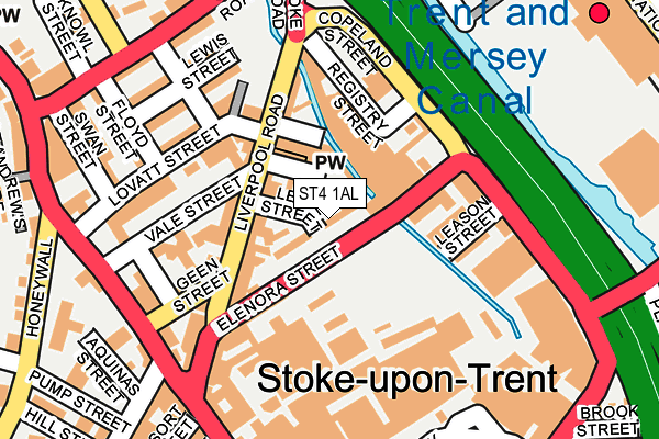 ST4 1AL map - OS OpenMap – Local (Ordnance Survey)