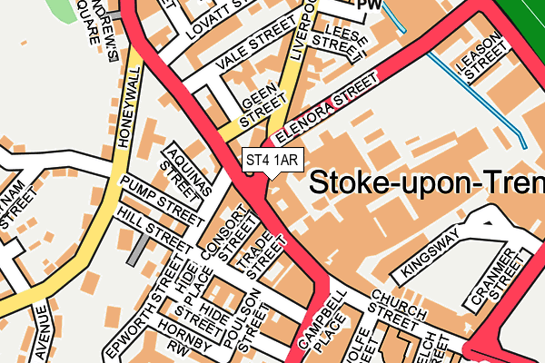 ST4 1AR map - OS OpenMap – Local (Ordnance Survey)