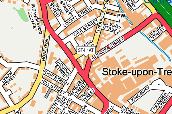 ST4 1AT map - OS OpenMap – Local (Ordnance Survey)