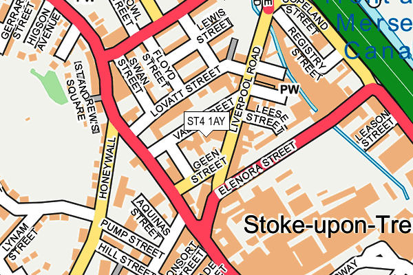 ST4 1AY map - OS OpenMap – Local (Ordnance Survey)