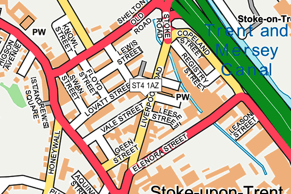 ST4 1AZ map - OS OpenMap – Local (Ordnance Survey)