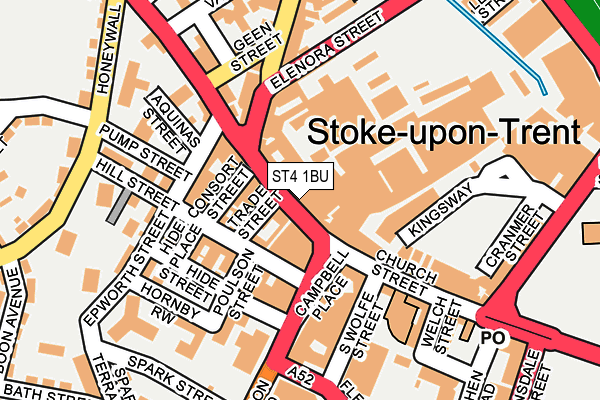 ST4 1BU map - OS OpenMap – Local (Ordnance Survey)