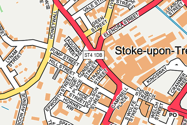 ST4 1DB map - OS OpenMap – Local (Ordnance Survey)