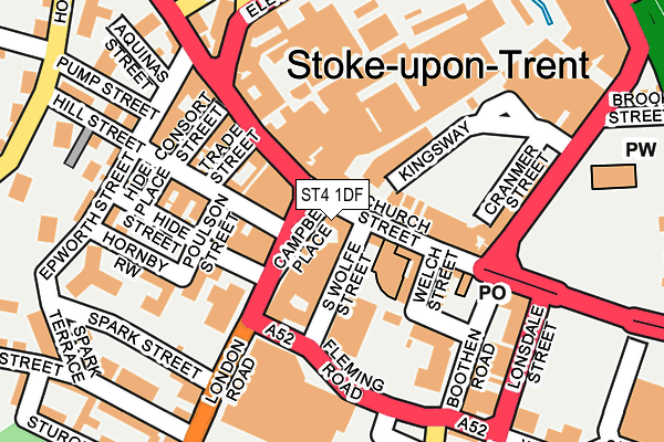 ST4 1DF map - OS OpenMap – Local (Ordnance Survey)