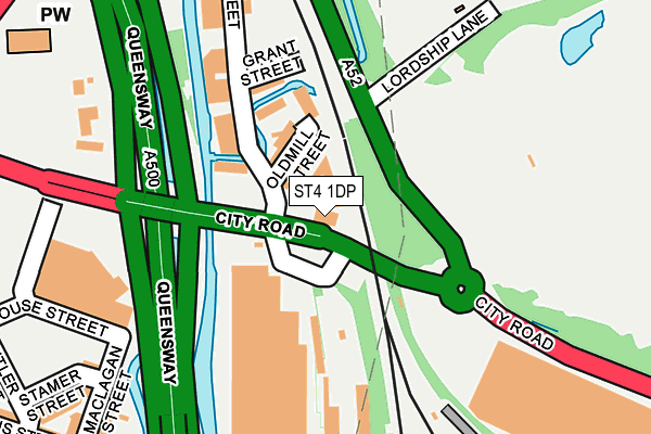 ST4 1DP map - OS OpenMap – Local (Ordnance Survey)