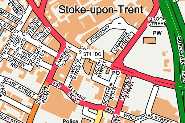 ST4 1DQ map - OS OpenMap – Local (Ordnance Survey)