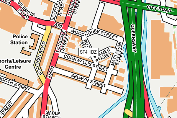 ST4 1DZ map - OS OpenMap – Local (Ordnance Survey)