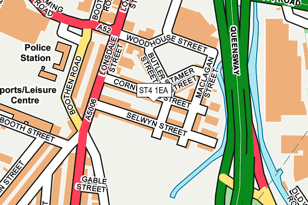ST4 1EA map - OS OpenMap – Local (Ordnance Survey)