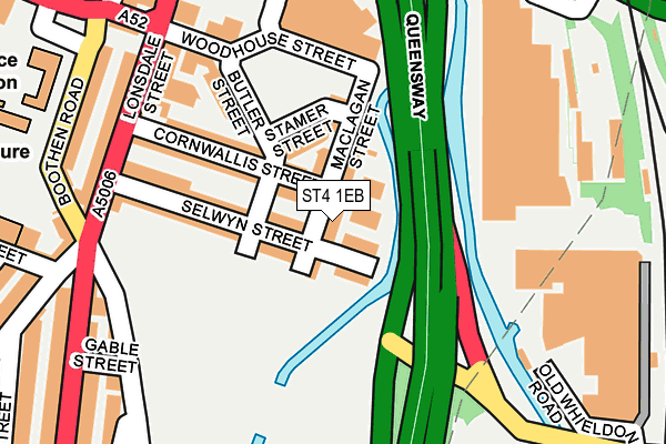 ST4 1EB map - OS OpenMap – Local (Ordnance Survey)
