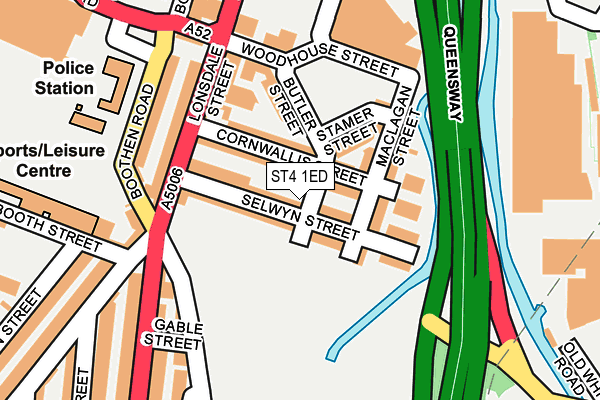 ST4 1ED map - OS OpenMap – Local (Ordnance Survey)