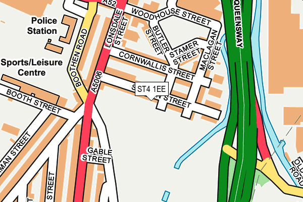 ST4 1EE map - OS OpenMap – Local (Ordnance Survey)