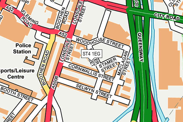 ST4 1EG map - OS OpenMap – Local (Ordnance Survey)