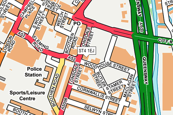 ST4 1EJ map - OS OpenMap – Local (Ordnance Survey)
