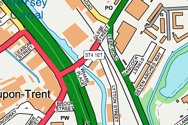 ST4 1ET map - OS OpenMap – Local (Ordnance Survey)