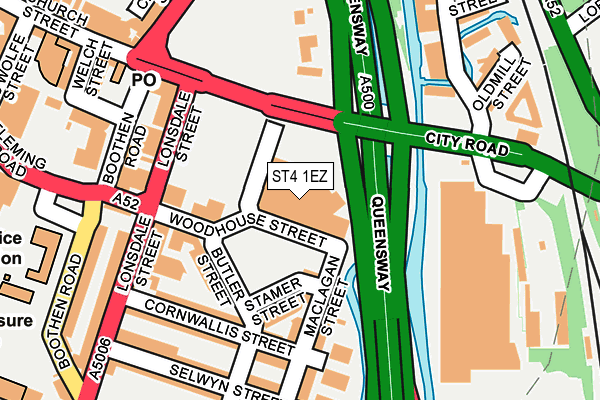 ST4 1EZ map - OS OpenMap – Local (Ordnance Survey)
