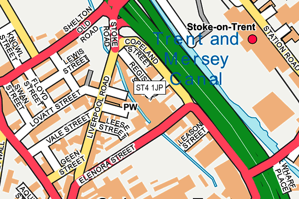 ST4 1JP map - OS OpenMap – Local (Ordnance Survey)