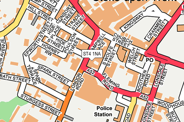 ST4 1NA map - OS OpenMap – Local (Ordnance Survey)