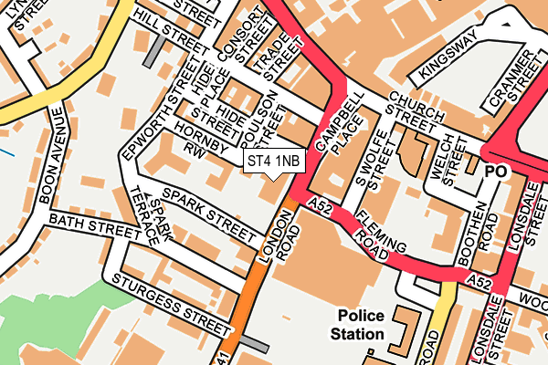 ST4 1NB map - OS OpenMap – Local (Ordnance Survey)