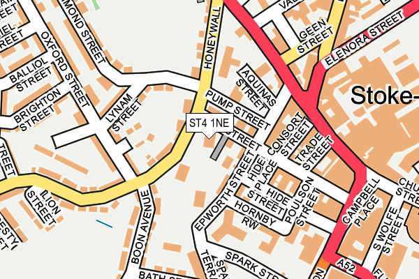 ST4 1NE map - OS OpenMap – Local (Ordnance Survey)