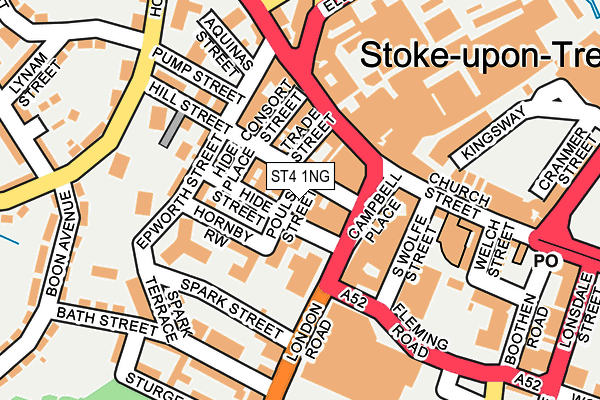 ST4 1NG map - OS OpenMap – Local (Ordnance Survey)