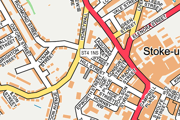 ST4 1NS map - OS OpenMap – Local (Ordnance Survey)