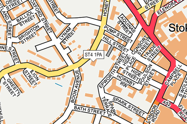ST4 1PA map - OS OpenMap – Local (Ordnance Survey)