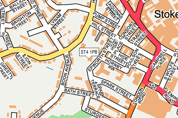 ST4 1PB map - OS OpenMap – Local (Ordnance Survey)