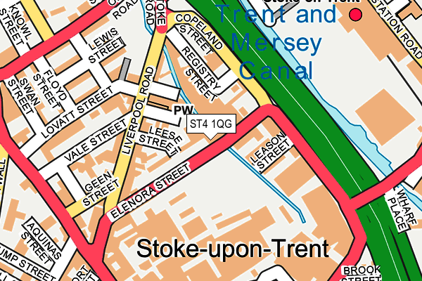 ST4 1QG map - OS OpenMap – Local (Ordnance Survey)