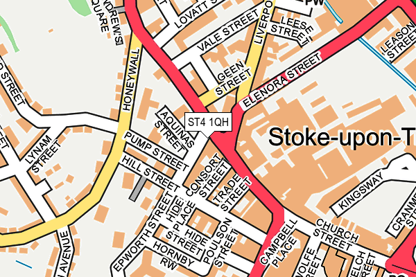 ST4 1QH map - OS OpenMap – Local (Ordnance Survey)