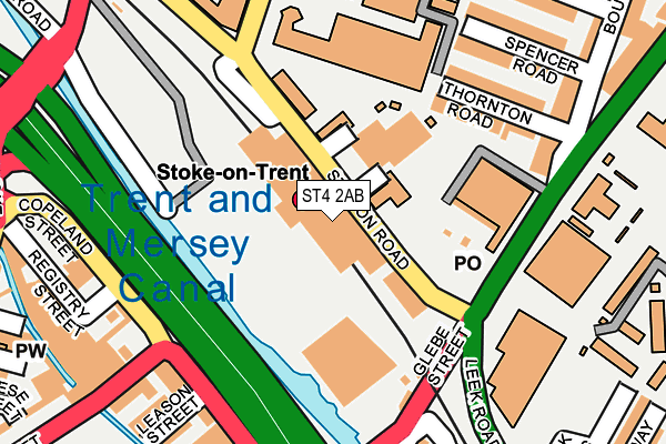 ST4 2AB map - OS OpenMap – Local (Ordnance Survey)