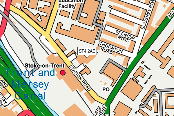 ST4 2AE map - OS OpenMap – Local (Ordnance Survey)
