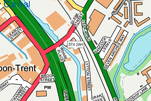 ST4 2AH map - OS OpenMap – Local (Ordnance Survey)