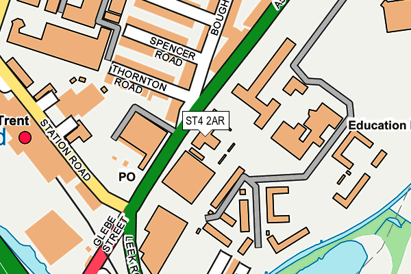 ST4 2AR map - OS OpenMap – Local (Ordnance Survey)