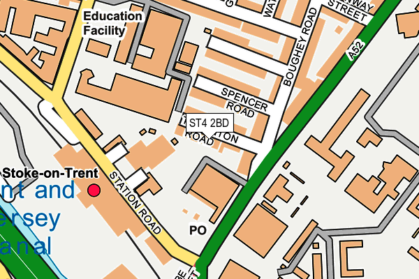 ST4 2BD map - OS OpenMap – Local (Ordnance Survey)