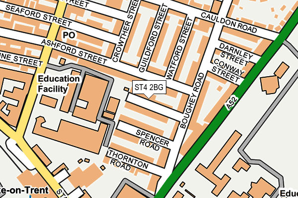 ST4 2BG map - OS OpenMap – Local (Ordnance Survey)