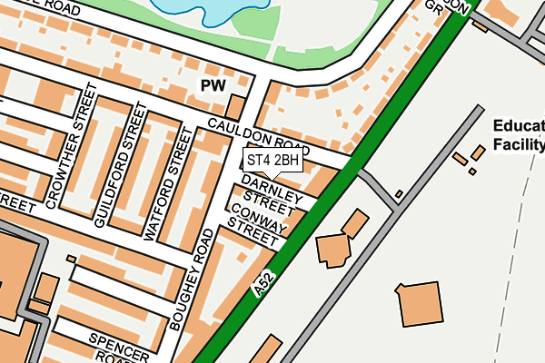 ST4 2BH map - OS OpenMap – Local (Ordnance Survey)