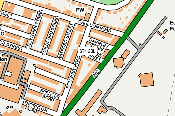 ST4 2BL map - OS OpenMap – Local (Ordnance Survey)