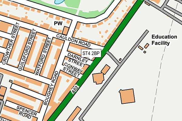 ST4 2BP map - OS OpenMap – Local (Ordnance Survey)