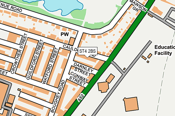 ST4 2BS map - OS OpenMap – Local (Ordnance Survey)